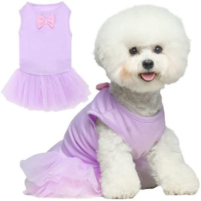 China Viable Spring And Slim And Cute High Quality Wholesale Bow Yarn Skirt Summer Dog Clothes Skirt for sale