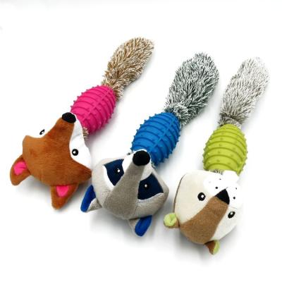 China Viable Wholesale Manufacturer Indestructible Plush Squeaky Chew Set Rubber Dog Toys for sale