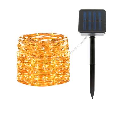 China 100 LED String Copper Wire Garden Light Residential Outdoor Decorative Waterproof Solar Solar Light String for sale