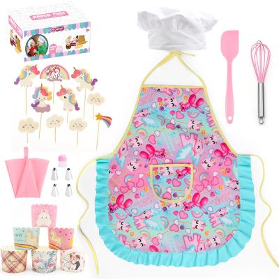 China Apron Kids Baby Kitchen Set Toy Making Cakes and Cookies Mold Baking Tool Kits Toy For Kids for sale