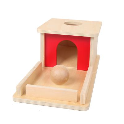 China Montessori Teaching Aids Boutique Version Object Persistence Box Target Safe Box with Chassis and Ball Montessori Solithogan Family for sale