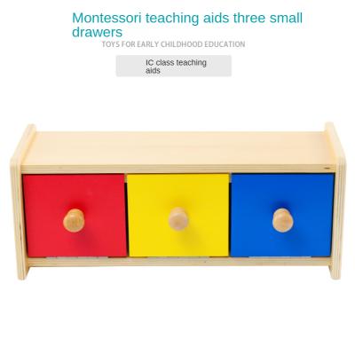 China Safe Montessori Infant Teaching Aid Early Childhood Education Baby Educational Toys To Learn To Open Three Small Drawers for sale