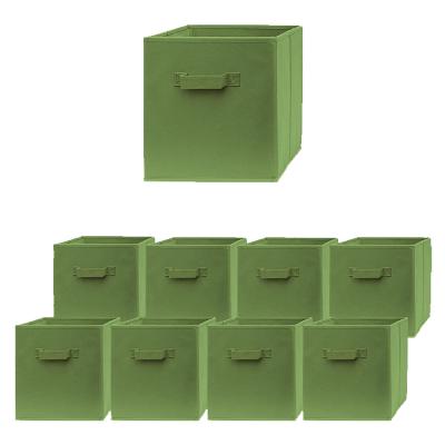 China Storage Boxes &Bins Viable Wholesale Foldable Organizer With Handles Non Woven Fabric Storage Box for sale