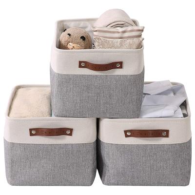 China Folding Vending High Elasticity Foldable Fabric Large Canvas Storage Basket For Clothes for sale