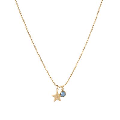 China Small&Exquisite Cute Gold Star Necklace Youth Diamond Mashup Jewelry Stainless Steel Women Pendant Necklaces for sale