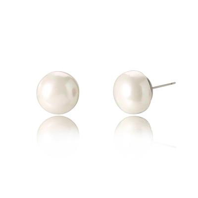 China New FASHIONABLE Classic Minimalist Jewelry 18K Gold Plated Circular Bow Pearl Stainless Steel Stud Earrings For Women for sale