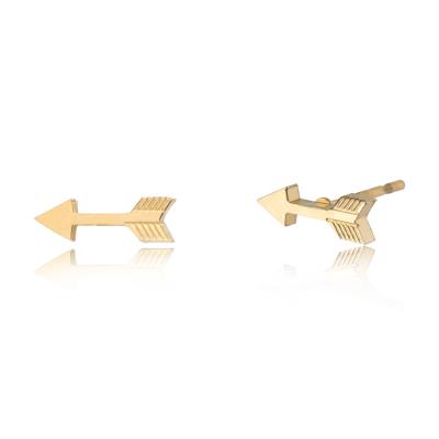 China FASHIONABLE Young Trendy 18K Gold Plated Fine Stainless Steel Cupid's Arrow Love Stud Earrings For Women Jewelry for sale