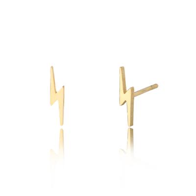 China High End Waterproof Hypoallergenic Fashionable Young 18K Gold Plated Stainless Steel Hot Sale Lightning Shaped Fine Earrings For Women Jewelry for sale