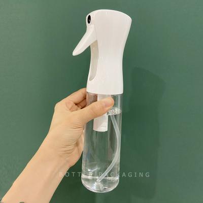 China Unique Packaging Clear PET Bottle 300ml Hairdressing Spray Bottle Continuous Refill Alcohol Spray Bottle for sale