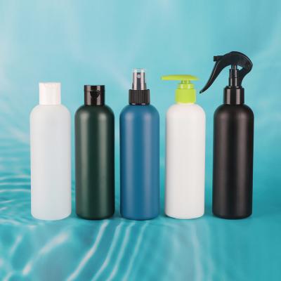 중국 HDPE Round Plastic Pump 250ml Detergent Eco Packaging Bottle Custom shampoo bottle Matte Bottle Spray 판매용