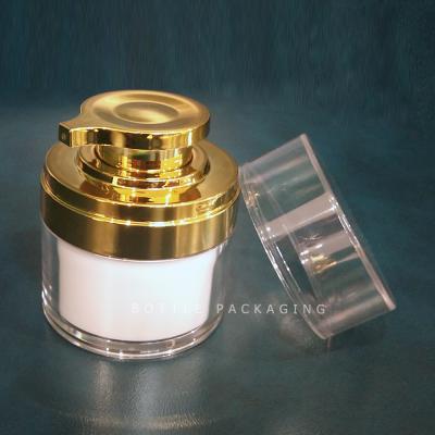 China Cosmetic Packaging 30g PP Gold Airless Lotion Bottle Gold Airless Pump Bottle for sale