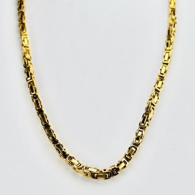 China Wholesale Hiphop Mens Hiphop Chains 18K Gold Plated Stainless Steel 5Mm Width Pave Box Chain Necklace for sale