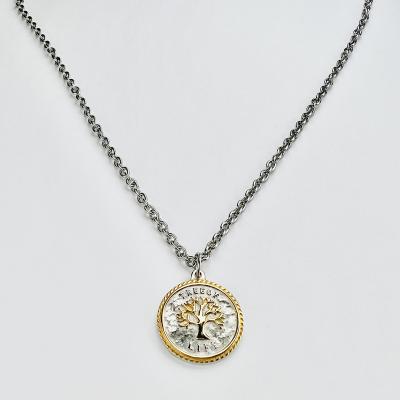 China TRENDY Fashion Character Tree of Life Individual Round Map Clavicle Chain Pendant Necklace for sale