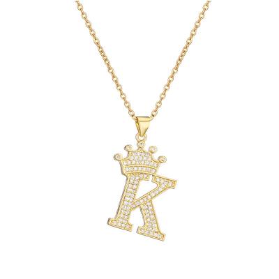 China Fashion Wholesale Women Fashion 18K Gold Plated Diamond Stainless Steel Letters-Chain O Pendant Necklace for sale