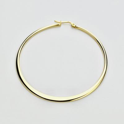 China FASHIONABLE Trendy Oversized 60Mm 18K Gold Plated Custom Women 316L Stainless Steel Hoop Earrings for sale