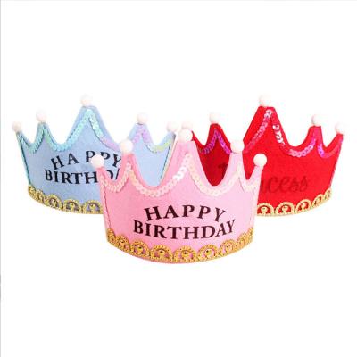 China New birthday decoration supplies birthday hat prince crown cake led light circle dress hat for sale