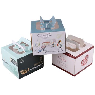 China Recycled Materials Fit Mini Portable 4 Inch 5 Inch Birthday Cake Box Wholesale Children's Mousse Cake Box Customized for sale