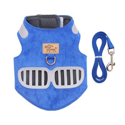 China Padded Dog Harness for Small Dogs Red Blue Gray Harness with No-Pull Service Dog Cat Safety Vest Leash with Adjustable for sale