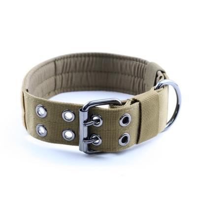 China Stainless Steel Buckle Neoprene Army Nylon Military Tactical Dog Collar Adjustable Inner Durable Durable Protective Dog Collar for sale