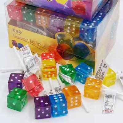 China Colorful Fruity Lollipop Shaped Natural Hard Candy Flavor Dice for sale