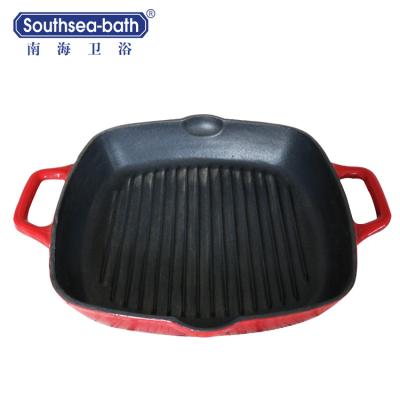 China Sustainable Mini Square Grill Pan Pre-Seasoned Cast Iron Grill Plate For Skillet for sale