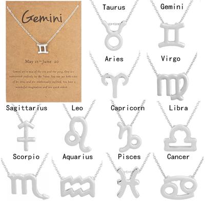 China ZHONG NUO CLASSIC Horoscope Card Mom Necklace 12 Zodiac Signs Clavicle Chain With Pendant for sale