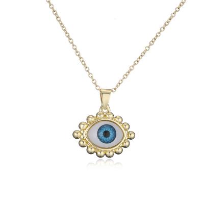 China ZHONG NUO CLASSIC Europe and America selling 18k gold plated copper pendant eye necklace zircon female for sale