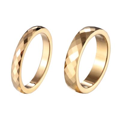 China Vintage Factory Direct 14K Gold Plated Simple Carbide Rings Wholesale Tungsten Carbide Ring For Men for sale