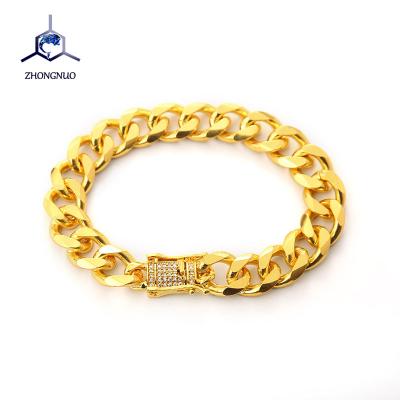 China ZHONG NUO Luxury Vintage Jewelry 2022 Chain Bracelets For Women Trend Copper Zircon Fashion Vintage Opp Bag Alloy Cuff Bracelets 3pcs for sale