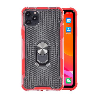 China Clear Ring Shockproof Stand PC TPU Mobile Phone Case For iPhone 11/11 pro Max Back Cover for sale