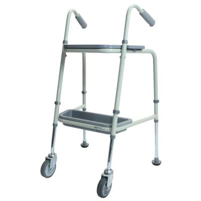 China Combination of Household Adjustable Height Aluminum Walking Frame Rehabilitation Therapy Walking and Trolley Frame Elderly Supplies for sale