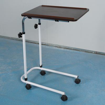 China Height adjustable The height-adjustable hospital bedside working table with wheels can be easily self-assembled without tools for sale