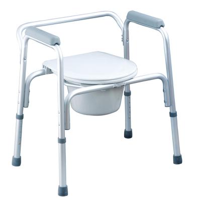 China Commode Chair Adjustable Height Toilet Seat Height Medical Equipment Cushion Fixed Armrest for sale