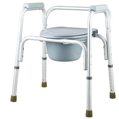 China Height adjustable hot sale aluminum hospital toilet chair suitable for elderly and disabled homecare over bed side chair for sale