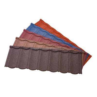 China Building Material Modern Design Stone Coated Roofing Tile 0.4mm Interlocking Metal Tile Roof Shingles in Customized Colors for sale