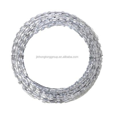 China Cross Razor Type Iron Wire Material Anti-rust Anti Climb Galvanized Razor Blade Barbed Wire Preserve Your Property for sale