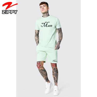 China Breathable Custom Sweatsuits With Logo Men's Sets 2021 Mens Joggers Sweatsuits Salesman Suits Mens Summer Cotton Shorts Shorts Set for sale