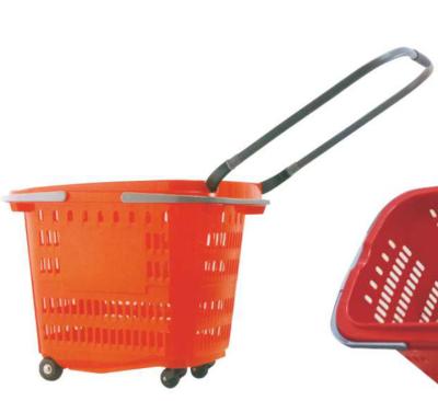 China Supermarket Shopping Supermarket PP Material Plastic Shopping Basket 22L With Double Handle for sale