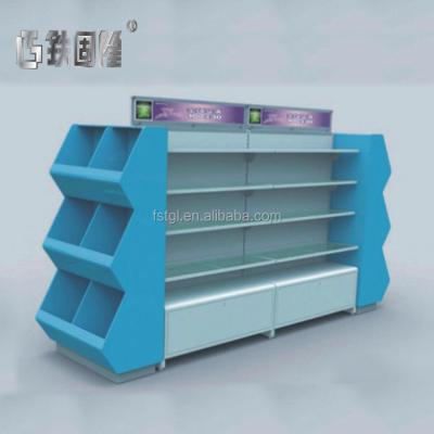 China Fashion Supermarket Double Sided Shelf For Sale India Design Rack for sale