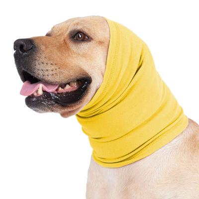 China Stored Comfy Dog Soothe Worry Neck Dog Snood Head Hood Cat Pet Head Ear Cover Nood Soothing Dog Snood for sale