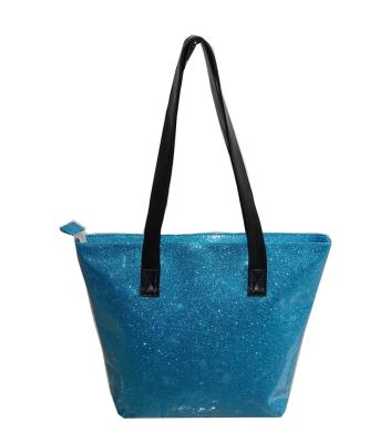 China Fashion Glitter Tote Handbag Glitter Shopping Bag With Zipper for sale