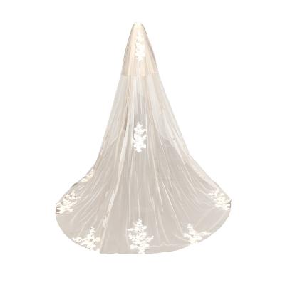 China New large lace decoration exquisite lace bridal headdress western church wedding drag tournament headdress for sale