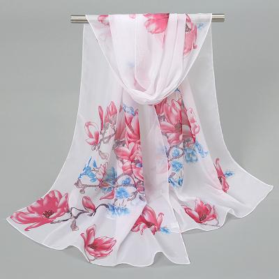 China New spring and summer print sunscreen small chiffon scarf casual scarf small long for sale