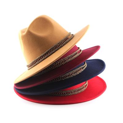 China Fashion jazz hat men's and women's top hat British wool felt simple hat \ gentleman new fashion comfortable \ durable for sale