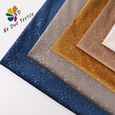 China Anti Static Wholesale Quality Polyester Embossed Blue Velvet Fabric Price Per Meter for sale