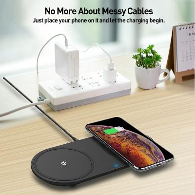 China Fast QI Wooden Dual Radio Phone / Airpod Charger 10W Charging Pad Qi Free Standing *2 for sale