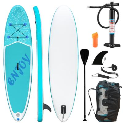 China Enjoy Wonderful Surfing Experience Inflatable SUP Top Inflatable Board Plastic Epoxy Plastic Paddle Board Soft Inflatable Surfboard For Lake Ocean for sale