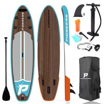 China Unisex Soft SUP EVA Deck Inflatable Stand Up Paddle Board With Wood Grain Texture for sale