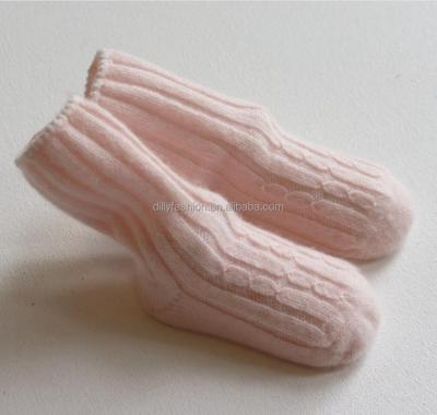 China Breathable pale - pink cashmere baby socks, newborn baby socks for sale