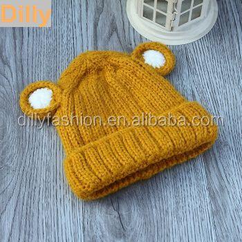 China Imitate Latest Baby Animal Crochet To Imitate Ear Animal Design Style Pattern Cashmere Knitting Beanie for sale